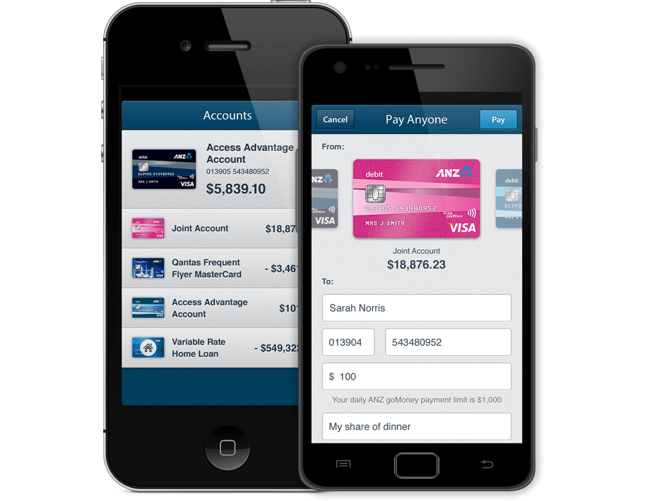 Designs for ANZ goMoney