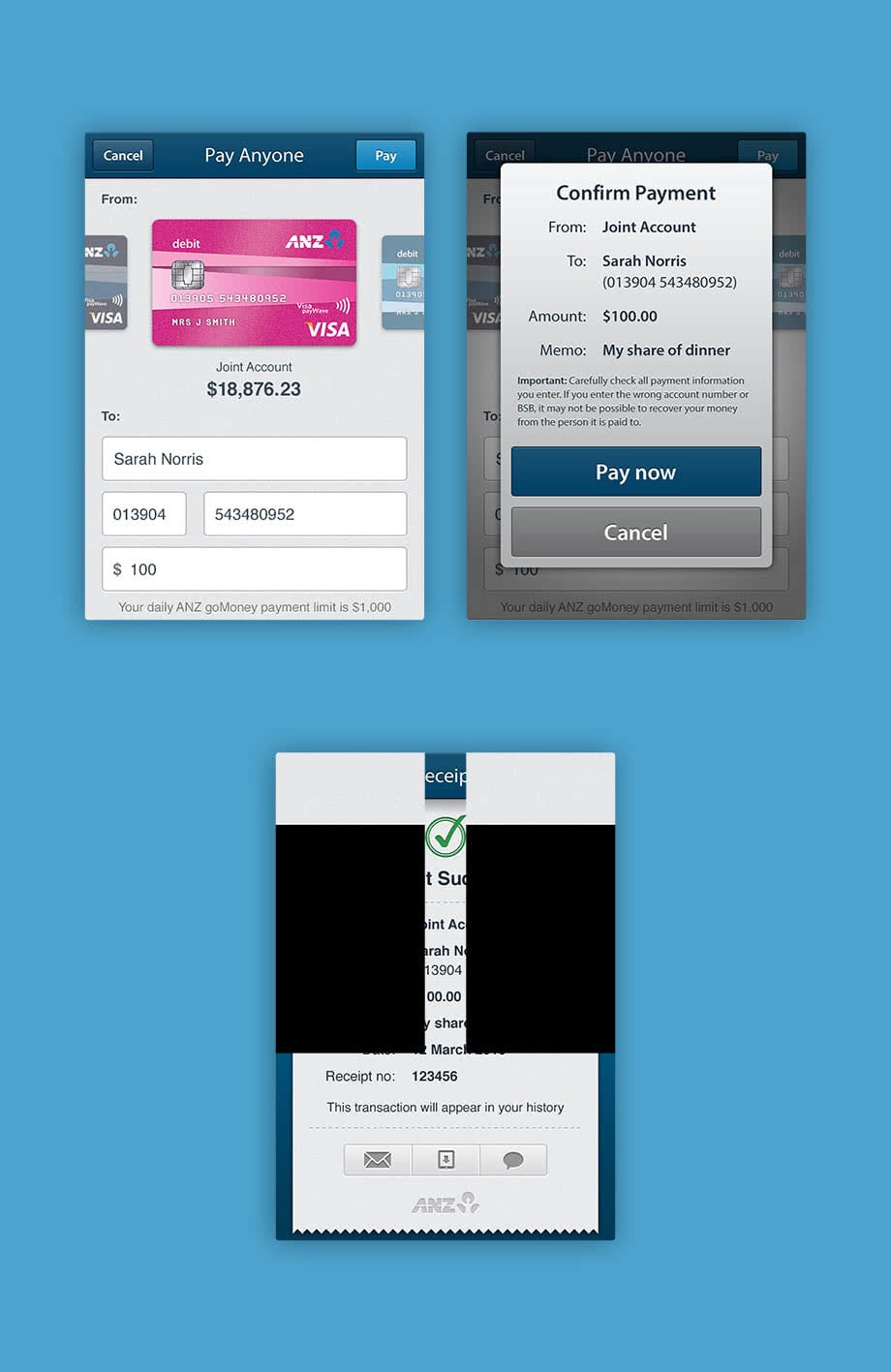 Payments screens