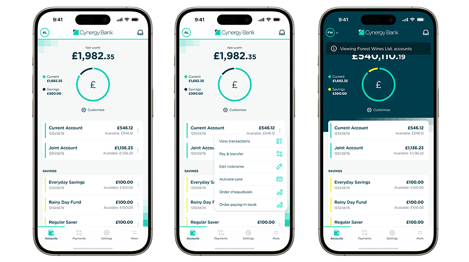The accounts dashboard