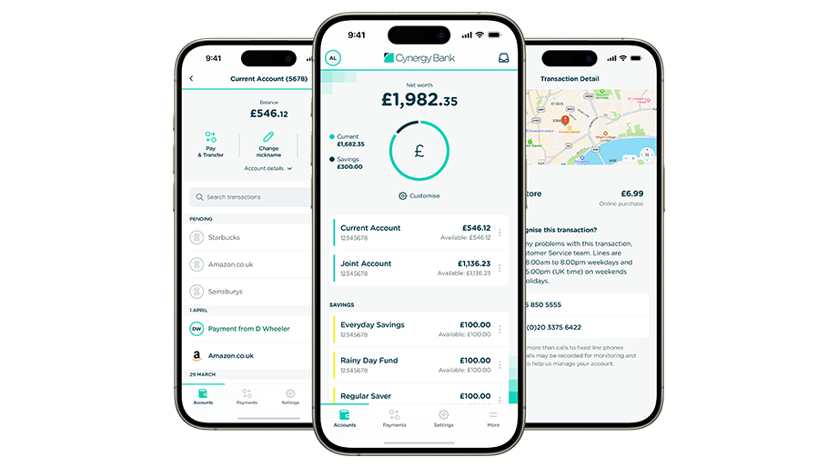 The design for Cynergy Bank’s first mobile app