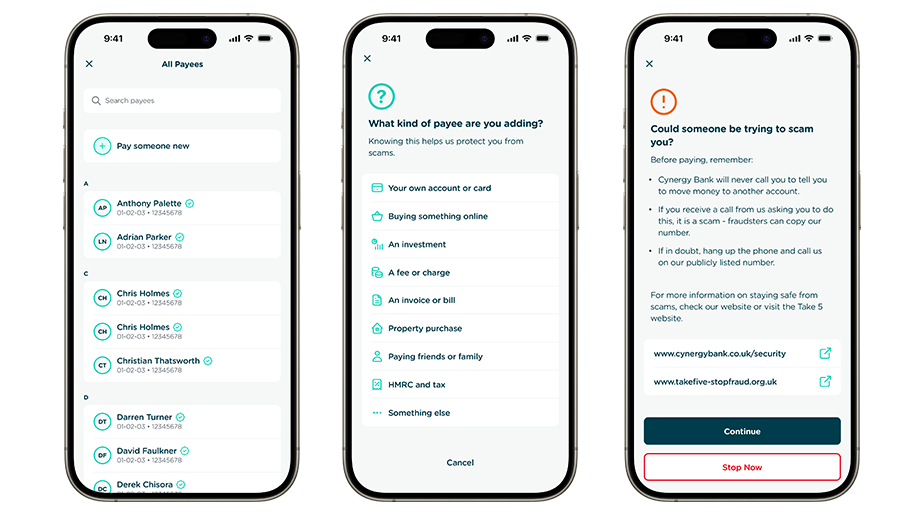 Adding and managing payees