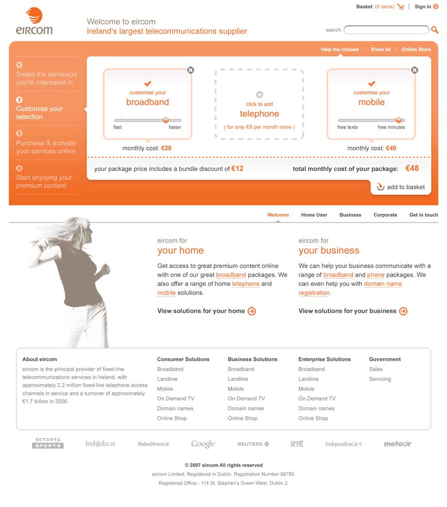 Homepage design
