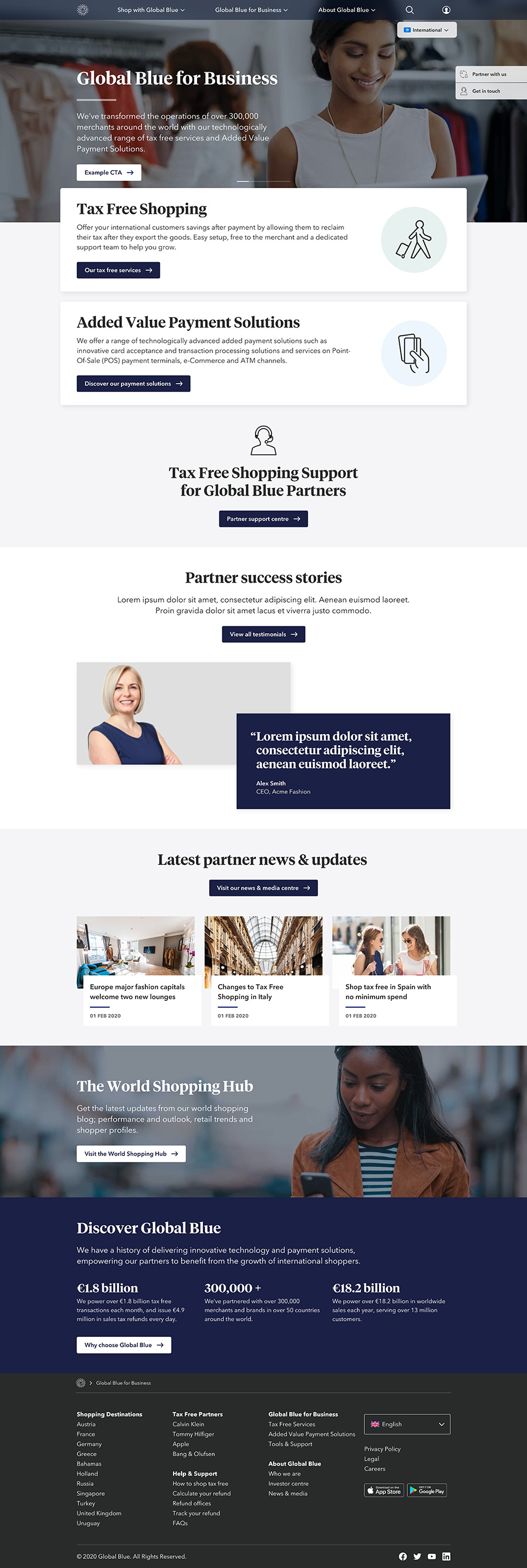 Landing page design for desktop