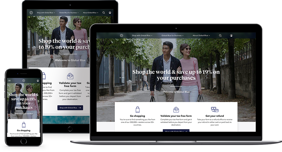 The final design for Global Blue’s website