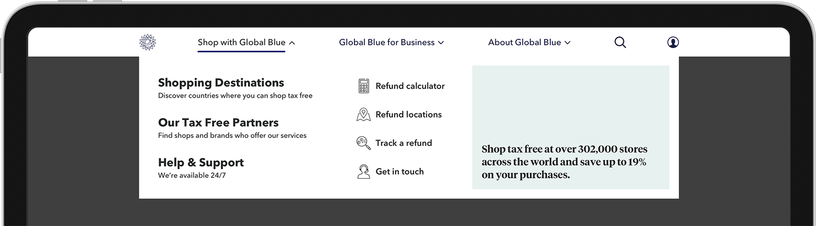 New navigation design on desktop & tablet