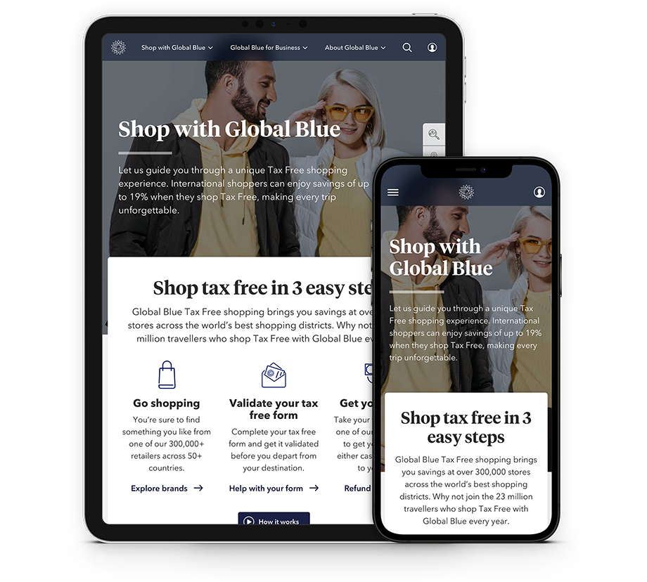 Landing page design for tablet & mobile