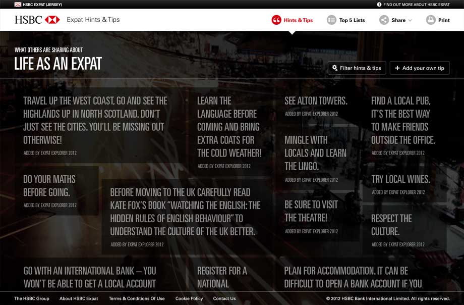 The main interface