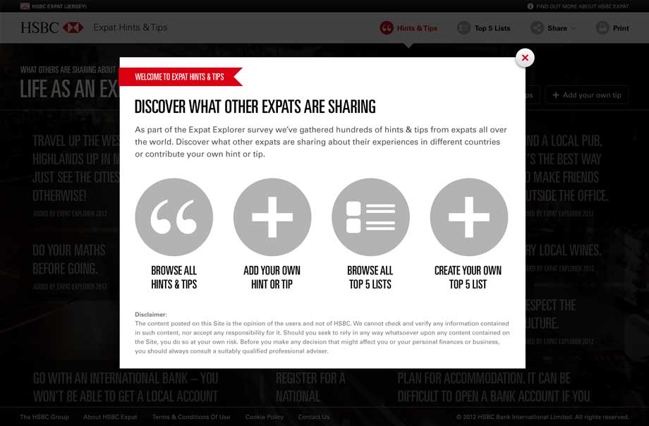 The introductory overlay