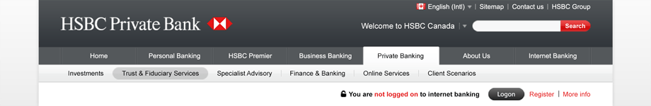 HSBC Private Banking masthead design