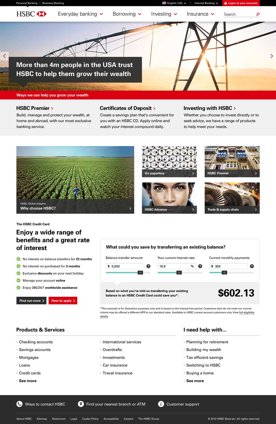 Homepage design