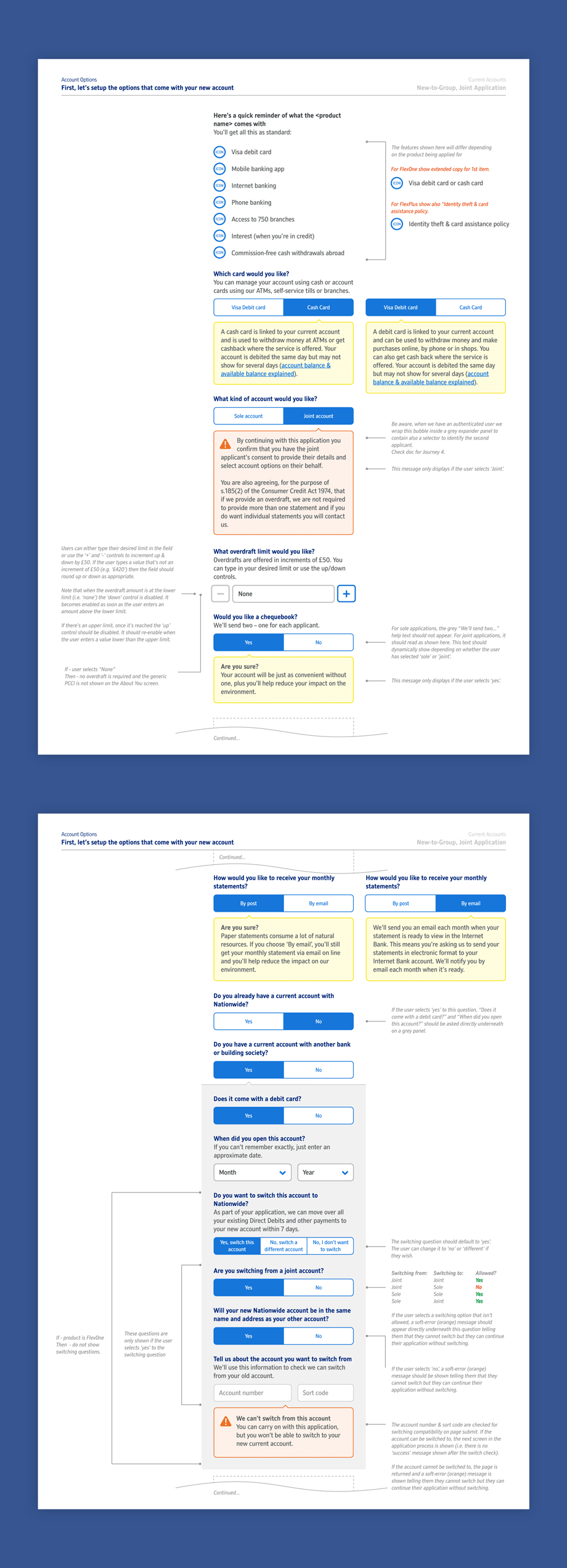 Documentation for Nationwide’s optimised application process