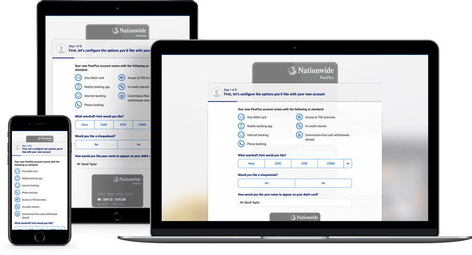 Designs for Nationwide’s optimised application process
