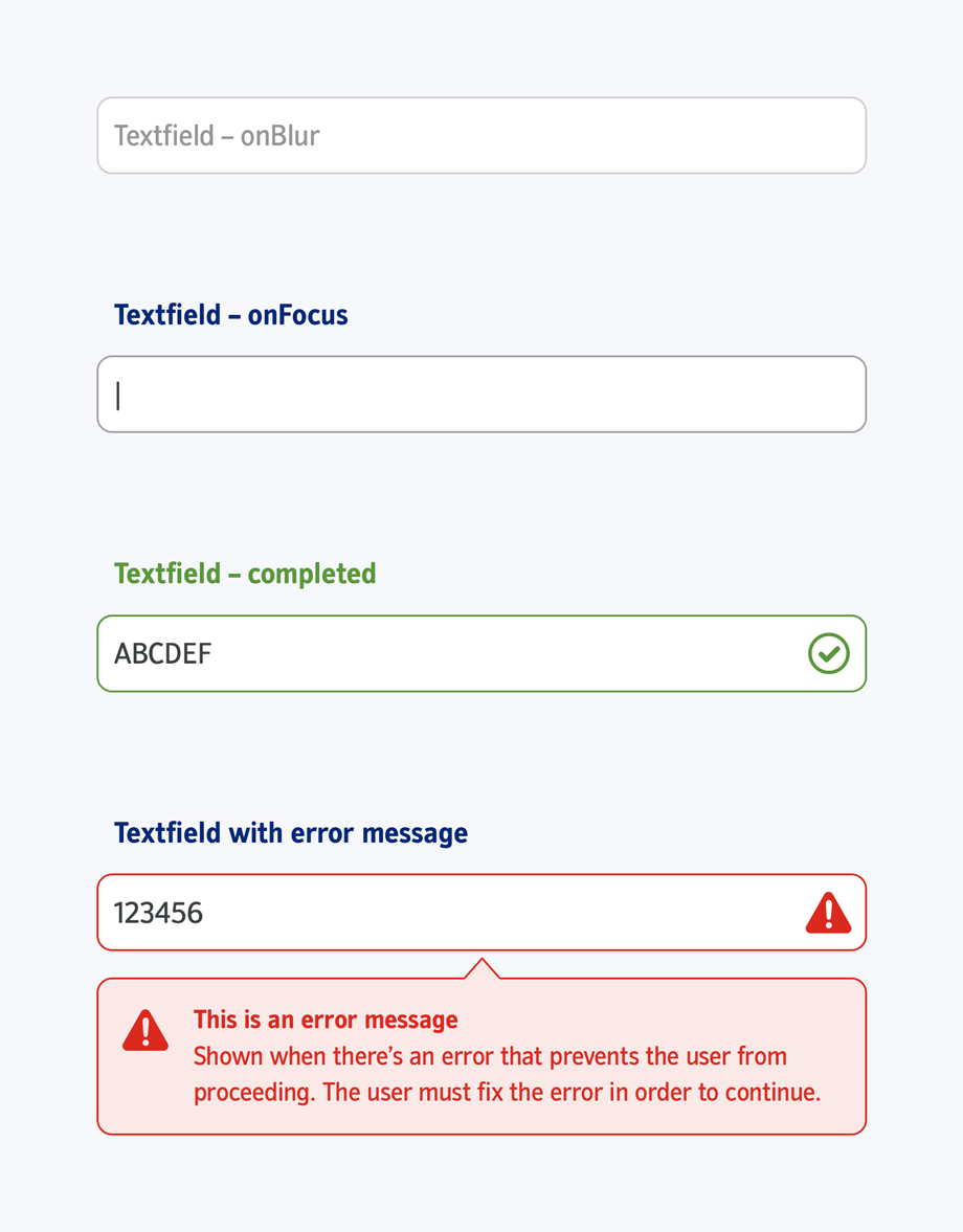 Textfield states & styling