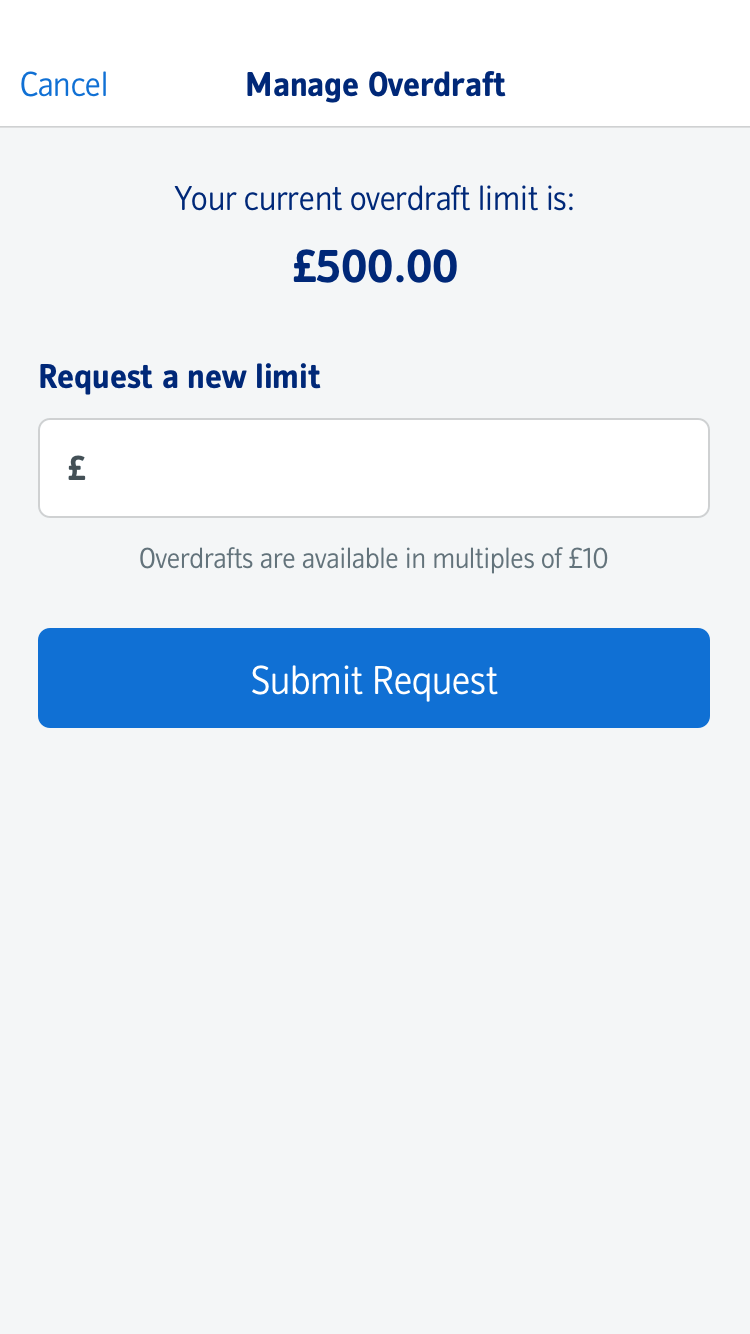 Manage overdraft