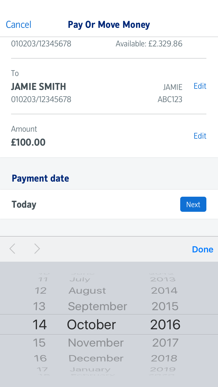 Payments functionality