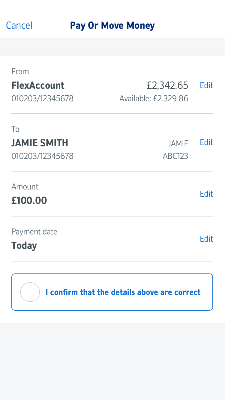 Payments functionality