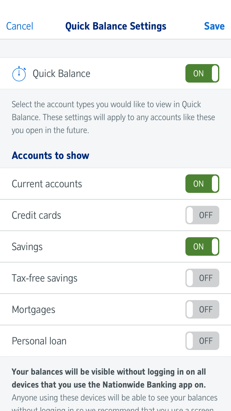 Settings functionality