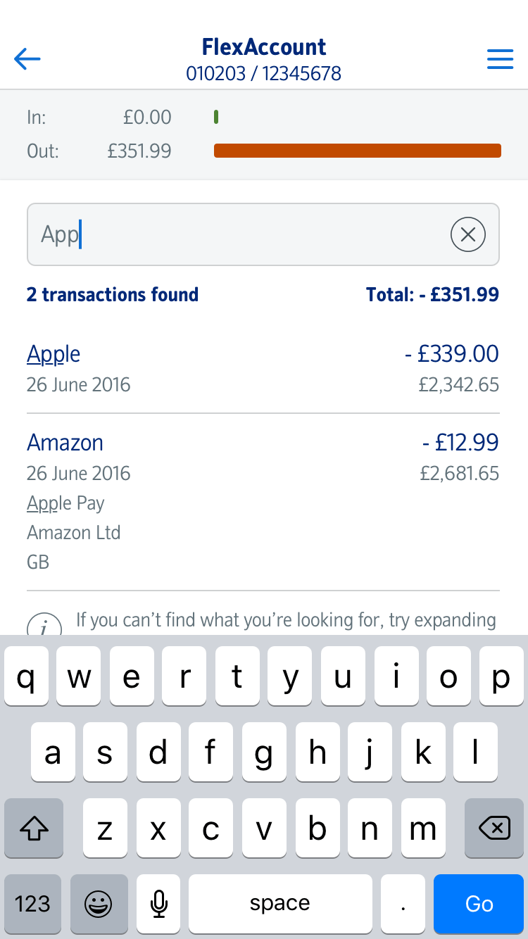 Transactions functionality