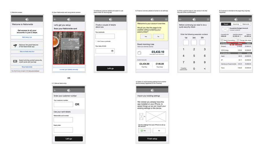 Example wireframes