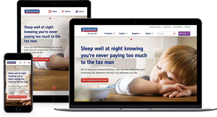 The final design for Nationwide’s website