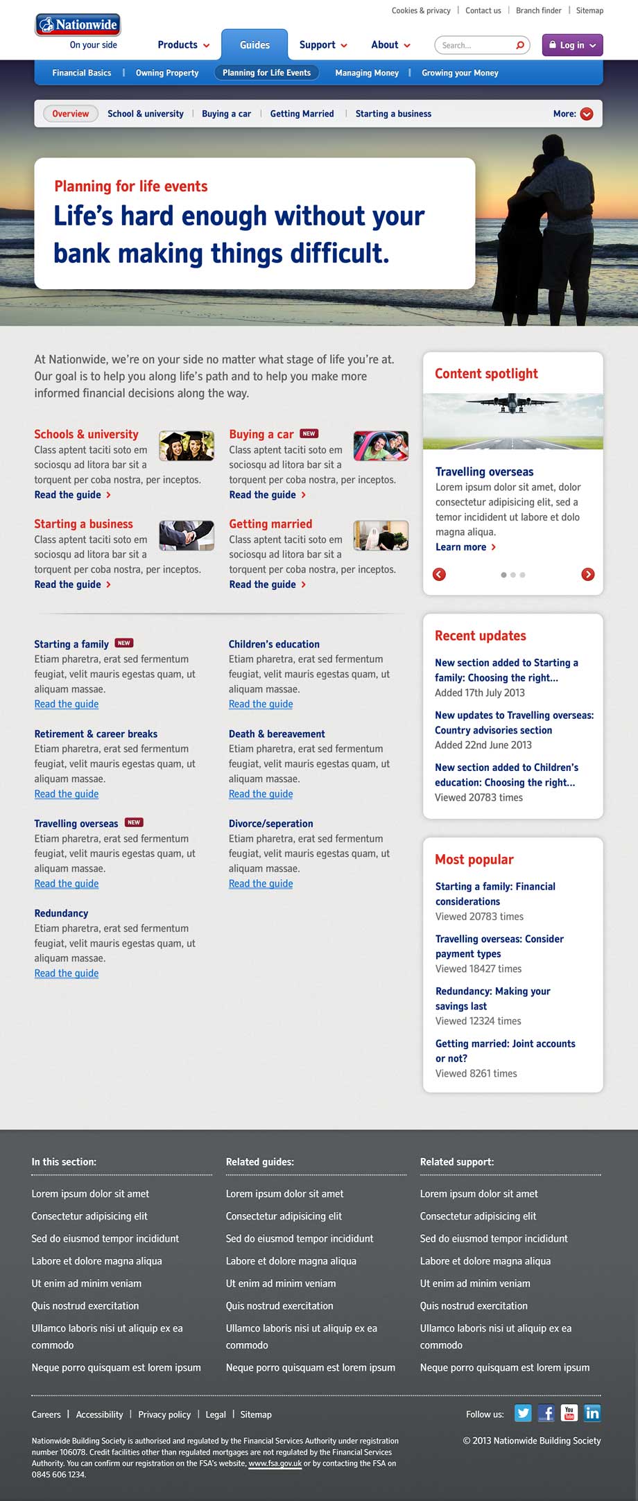 New landing page design for desktop