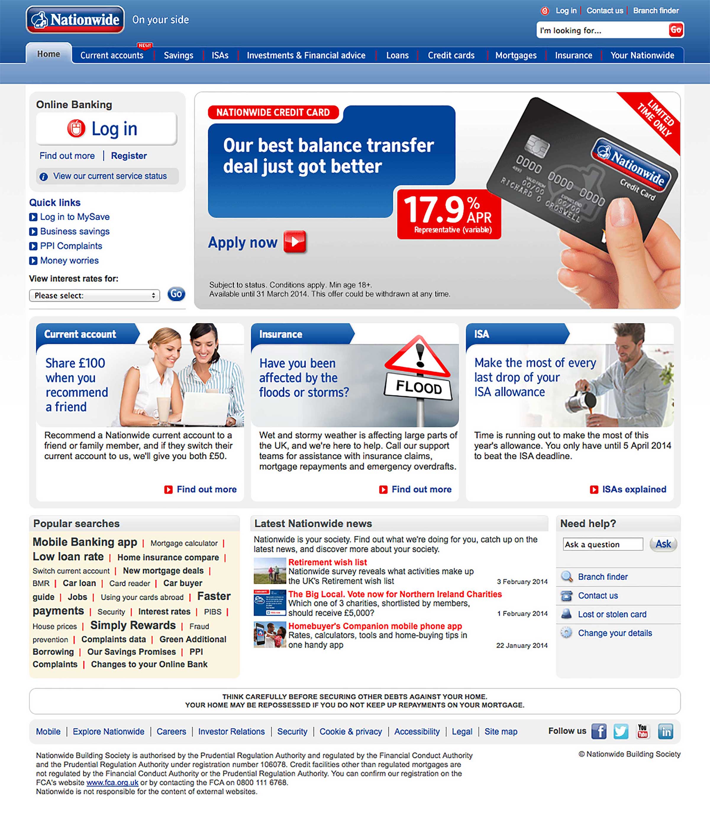 Nationwide’s old website