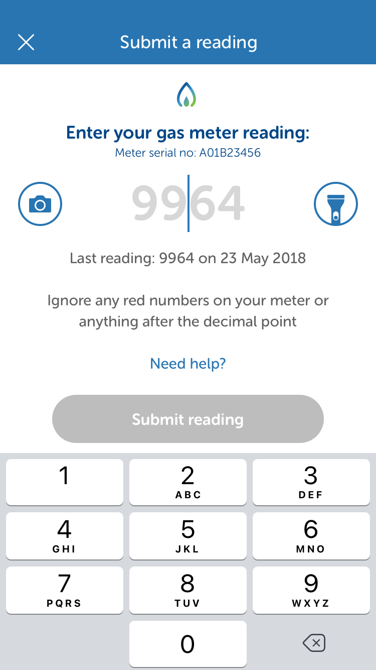 Meter reading functionality