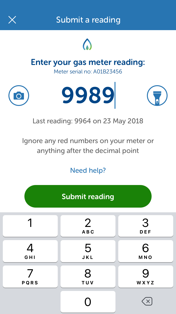 Meter reading functionality