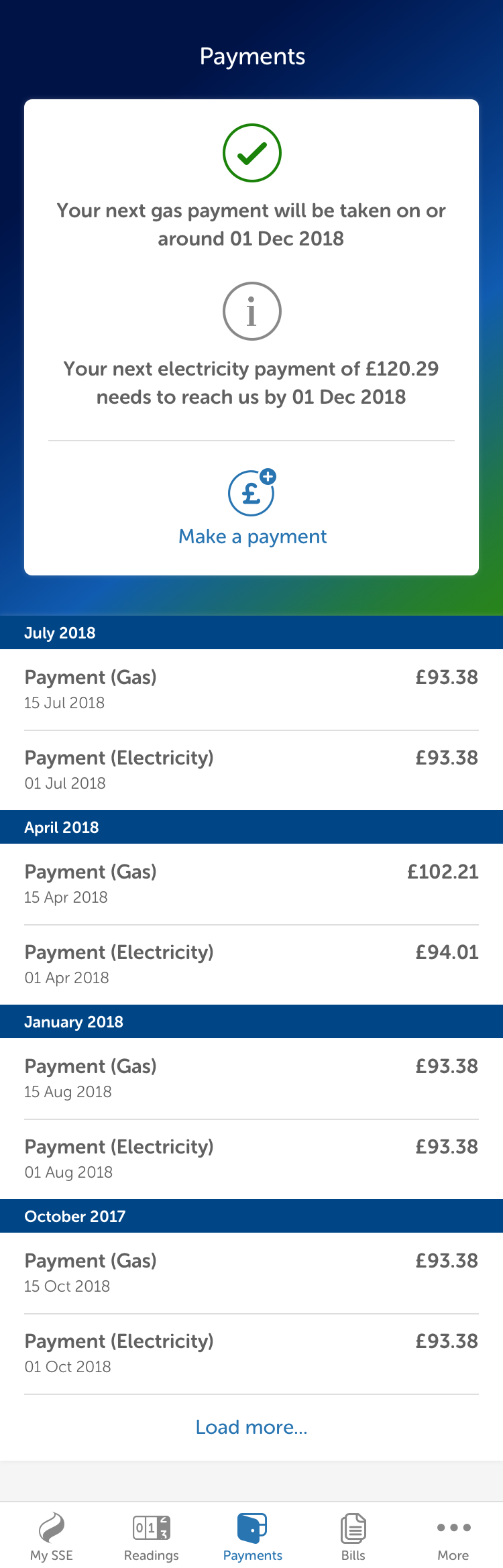 Payments functionality