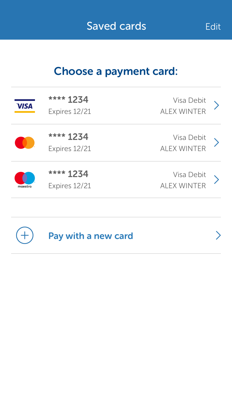 Payments functionality